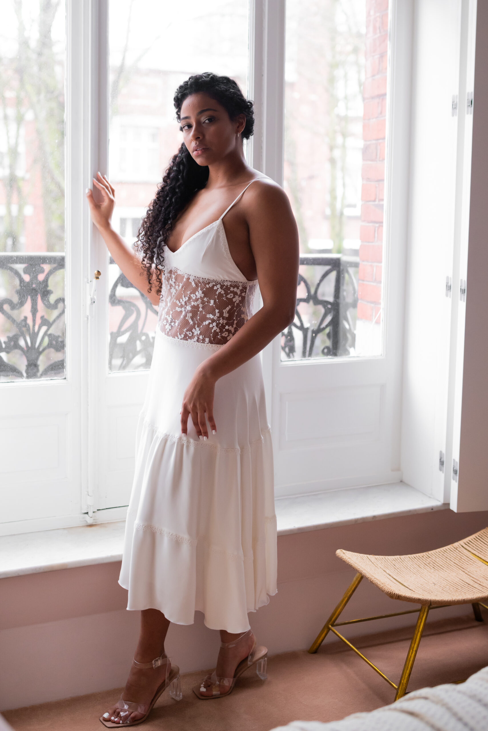 Robe de mariée courte en soie