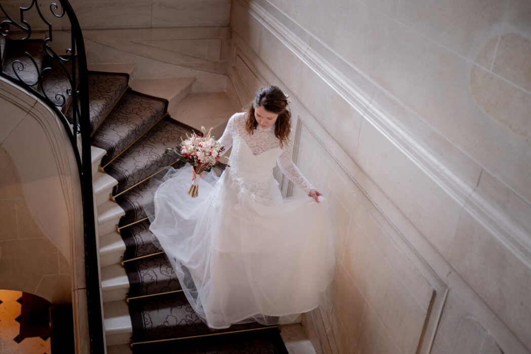 Robe de mariée en tulle et dentelle 