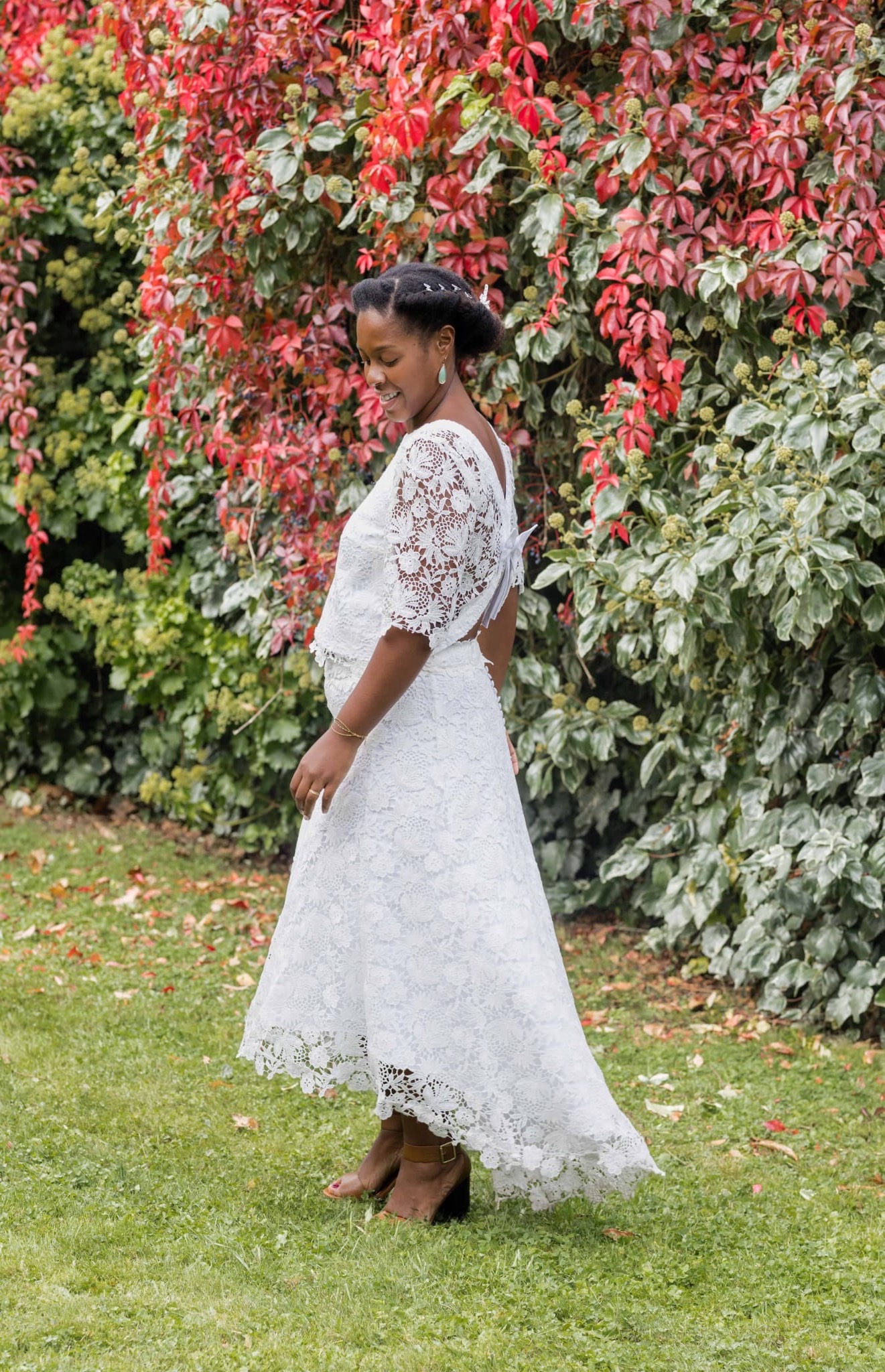 Robe de mariée courte asymétrique